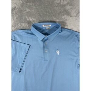 Straight Down Shirt Mens XL Blue UPF 15 Golf Performance‎ Polo Logo